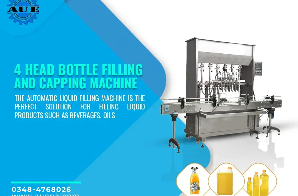 Four heads bottle filling and capping Machine