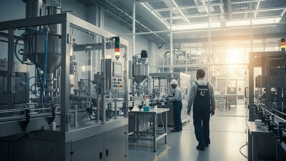 Modern automatic packaging machine operating in Pakistan’s manufacturing industry.