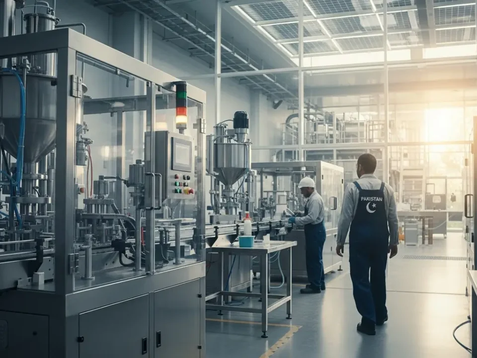 Modern automatic packaging machine operating in Pakistan’s manufacturing industry.